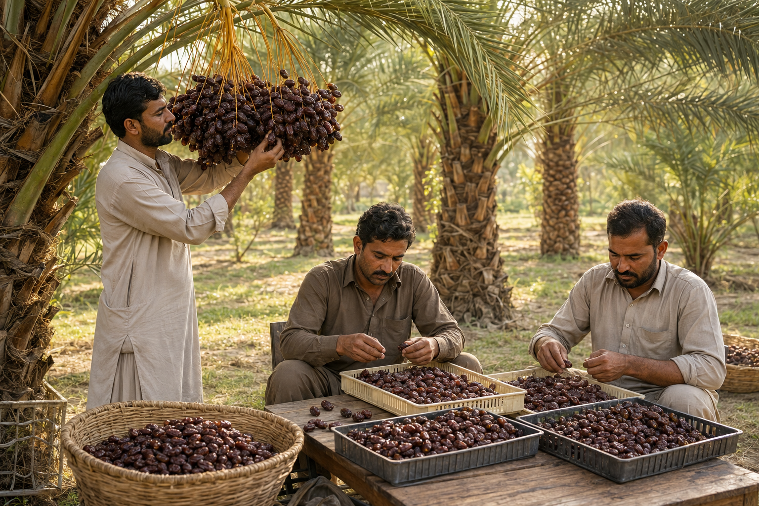 Aseel Dry Dates presented for serving